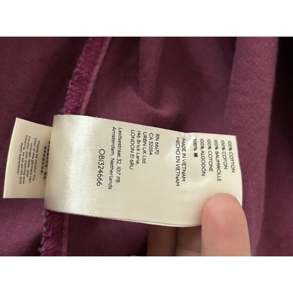 Anthropologie Pilcro Dress Sz S Plum Ruffle V-Neck Flounced Raspberry Tunic - Picture 14 of 14